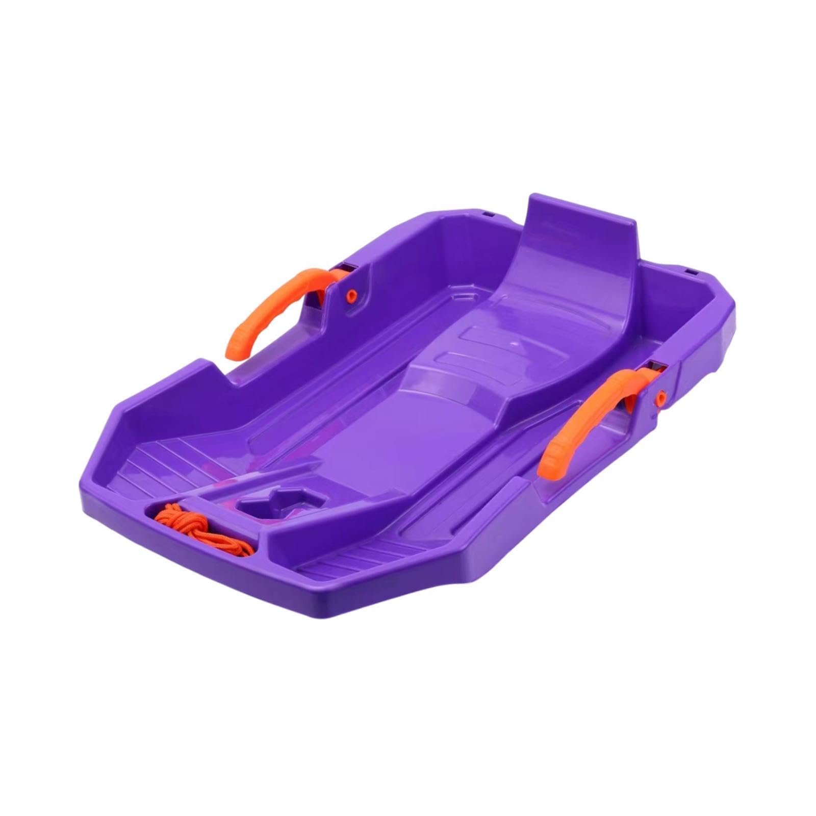 TISHITA Luge pour Enfant Sled de Descente Toboggan avec Freins Corde de Traction en PP Résistant Adapté à L'Utilisation par Les Enfants pour Le Jeu d'hiver Le, Violet