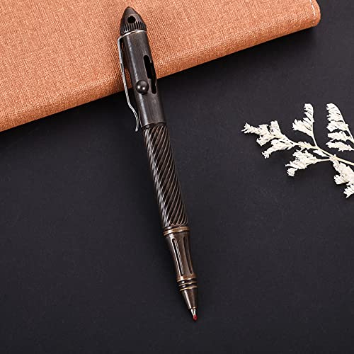 Smootherpro Solid Brass Bolt Action Pen With Tungsten Part Heavy Duty For Gift Business Office Edc Pocket Color Retro Black (Bta972) #TOP2