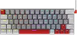 TECLADO MECÂNICO GAMER PCYES KUROMORI 60% WHITE GHOST - SWITCH RED - LED RAINBOW - PTKMWG60RD