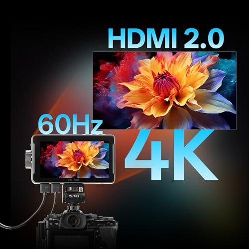 Image of VILTROX DC-550 Pro II 5.5 Inch 4K HDMI Camera Field Monitor | 1400 nits, 160Wide View Angle, 1920x1080 IPS, Sunshade Hood, 3D Lut, Peaking Focus Assist, DC 12V Type-C 5V in