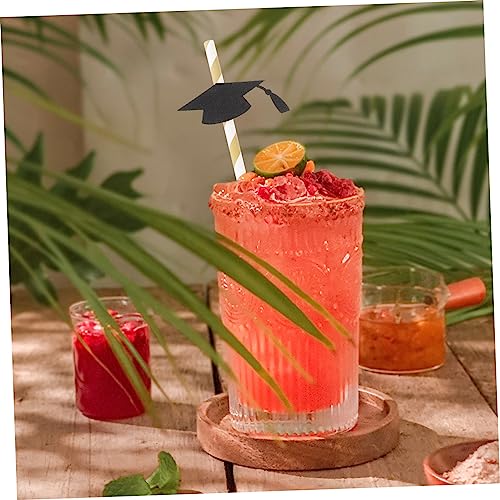 Pitillos de papel negro para graduación 12 piezas miniatura 3