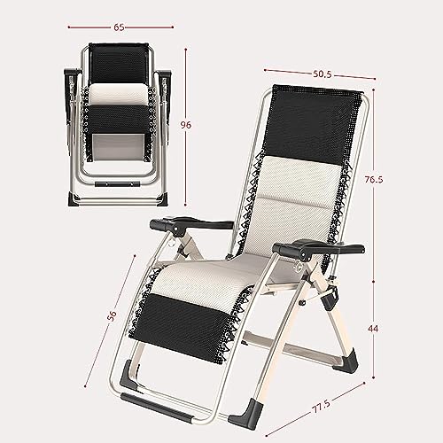 Chaise longue zero gravity inclinable et pliante pour repos et patio