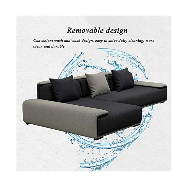 WSN Corner Sofa, L-Shaped Sof Upgrade Garden Furniture Corner Sofa Conservatory Modular Rattan Corner Sofa Set with Furniture Fitting Cover - Image 5