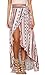 Maxirock Sommer Chiffon Asymmetrische Boho Röcke mit Blumenmuster Damen hohe Taille ethnischen Schlitz Wickelrock Strand Bikini Cover Up