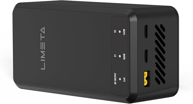 LIMETA 200W USB C Laptop Charger Type-C 24V DC Power Adapter Fast Charging Compact and Portable