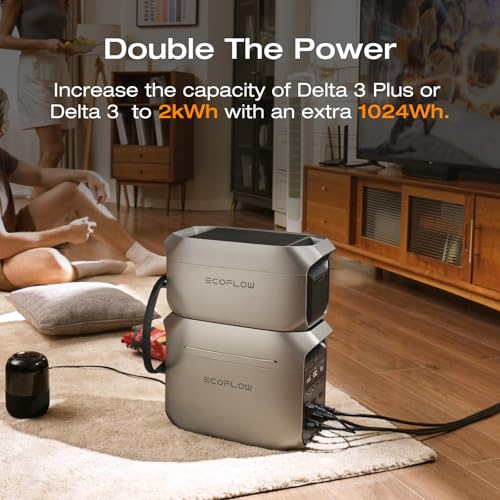 Image of EF ECOFLOW Delta 3 Series Smart Extra Battery, 1024Wh LiFePO4 Expansion Battery for Power Station Delta 2 /Delta 3 /Delta 3 Plus /Delta 3 1500