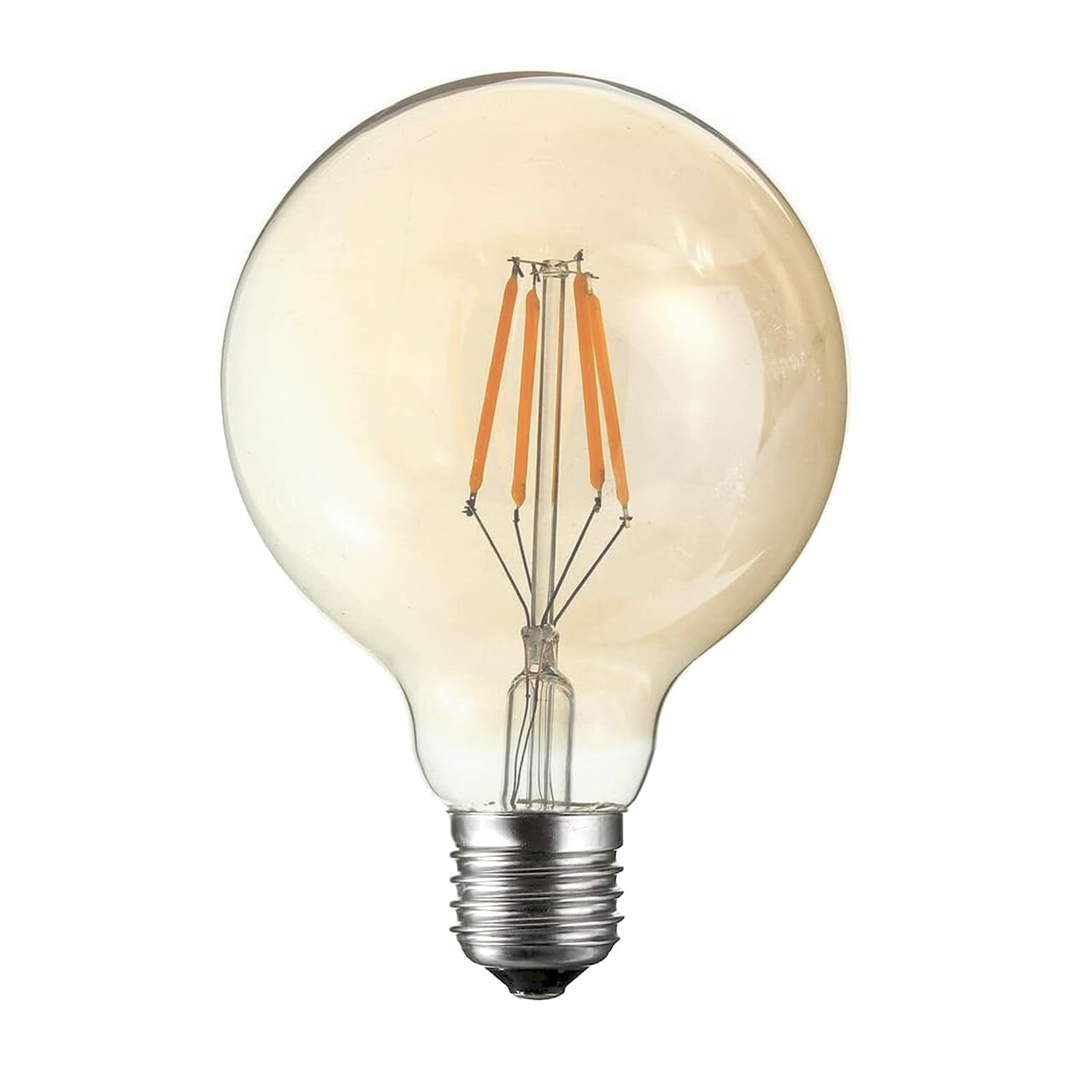 LEDSone E27 Screw Bulb,Led Edison Light Bulb, Dimmable Retro E27 Screw Bulb,220V 4W(40W Equivalent) 450 Lumen Warm White 2700K CRI>90,G80 Led Filament Light Bulb,90% Energy Saving