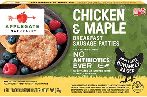 Applegate, Natural Chicken & Maple Breakfast Sausage Patties, 7oz (Frozen)