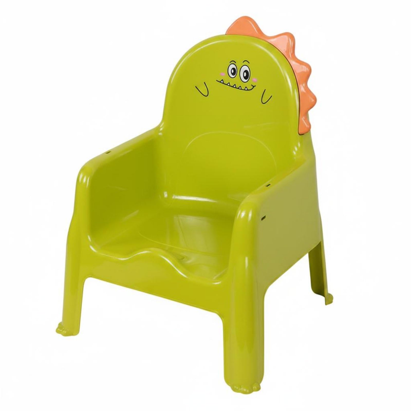 Seggiolino Bambini Sedia Pasti Sedia Poltroncina Infanzia con Schienale Alto Ergonomico in PP Antiscivolo Trasformabile in Tavolino E Seduta Lettura, Verde, Senza Piastra