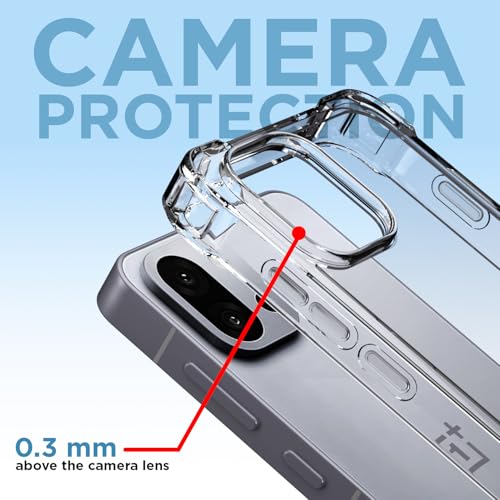 Image of Amazon Basics Back Cover for OnePlus 13s 5G PC + TPU Clear Transparent Raised Edges Shockproof Protective Phone Bumper Case(Transparent)