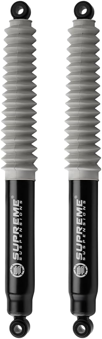 Supreme Suspensions - Rear Nitro Gas-Charged Shock Absorbers for 2004-2015 Nissan Titan 2WD 4WD MAX Performance Shocks OEM Replacement for Lifted Applications - Shock Boots Included