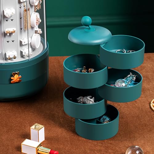 Boîte à bijoux compartimentée avec tiroir rotatif pratique