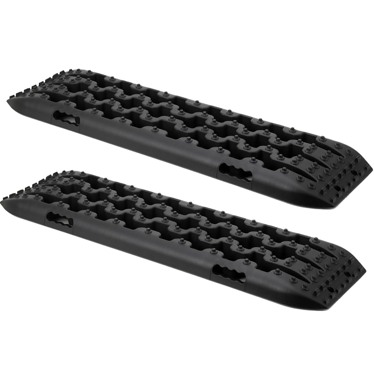 LALABU 2 Stücke Sandbleche Sandboard,10 Tonnen Anfahrhilfe Recovery Board Tracks,Anfahrhilfe Traktionsmatte Offroad für Geländewagen, Wohnmobil, PKW und LKW