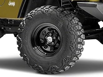 8 Black Steel Wheel; 15x10; -45mm Offset Compatible for 97-06 Jeep Wrangler TJ