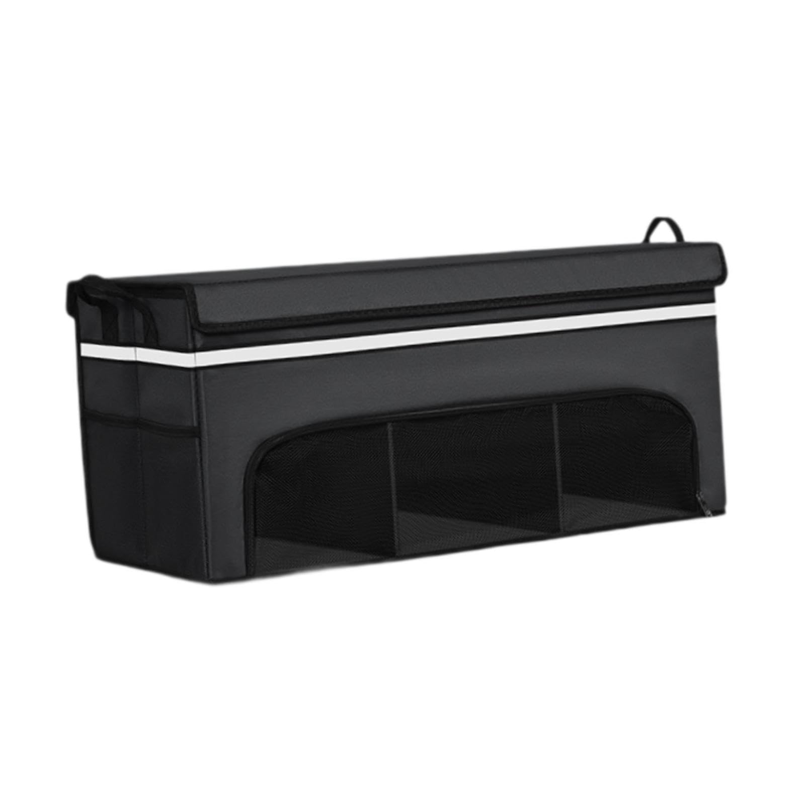 Oshhni Organizador maletero para coche, caja almacenamiento con compartimento, ideal para regalos cumpleaños. Caja almacenamiento con tapa y asa, 70x33x33cm