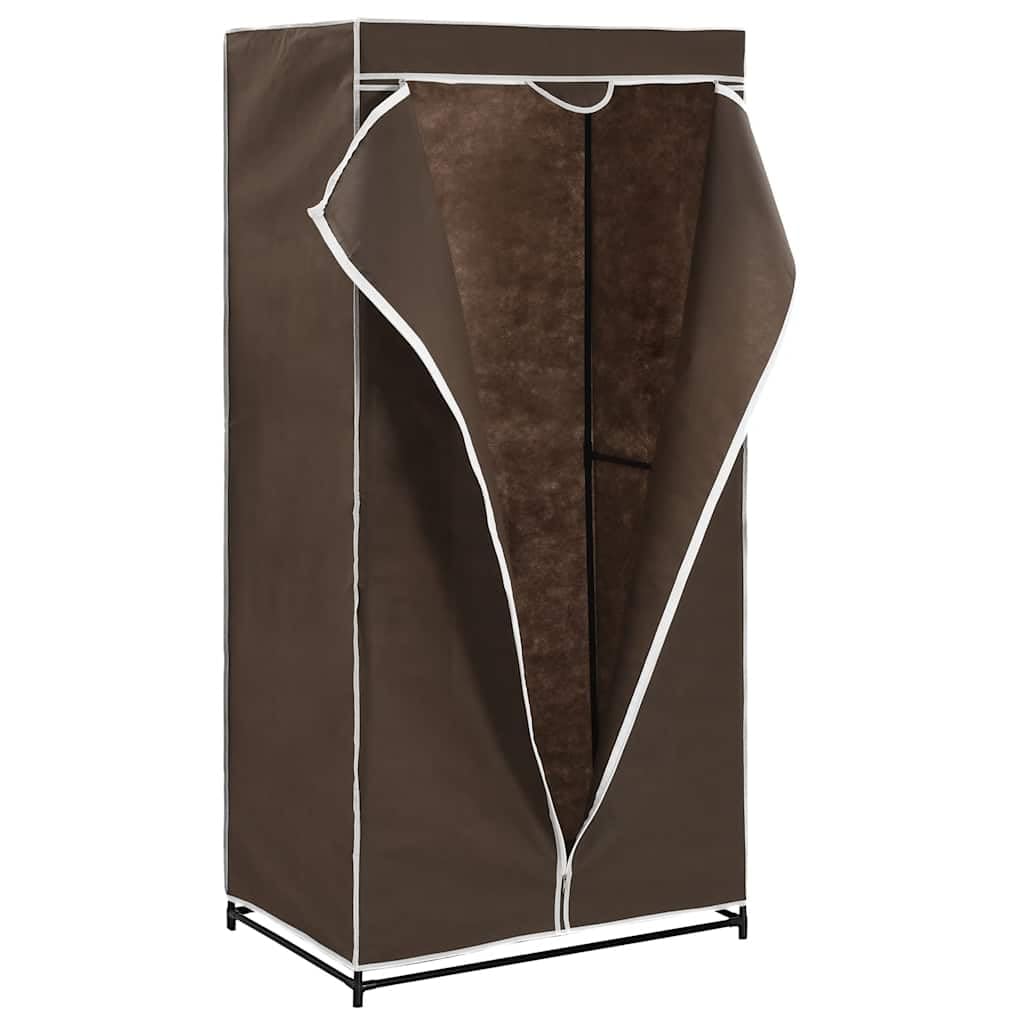 Garde-Robe Marron 75x50x160 cm Meuble de Rangement, Armoire Penderie pour Salon, Chambre, Dressing, Bureau