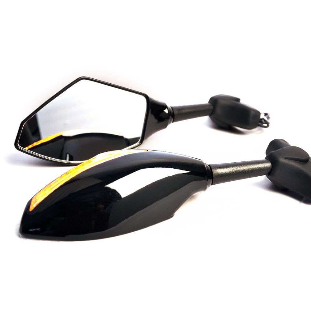 Espejos retrovisores con intermitentes integrados para moto Triumph Daytona 675R y TT600 negro