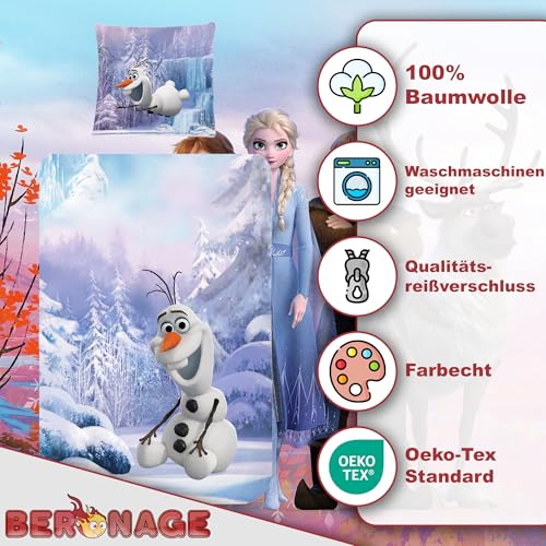 Colchas Frozen Disney de algodón 100% con Elsa y Anna para camas infantiles de 135x200 cm 4