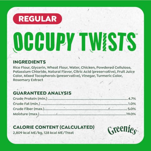 Greenies Occupy Twists Regular Breed Dog Treats, Chicken Flavor, 12 Count | Promotes calm through chewing, helps clean teeth and maintain healthy gums, rawhide-free, 2 per week, for dogs 25-50 lbs - image 7