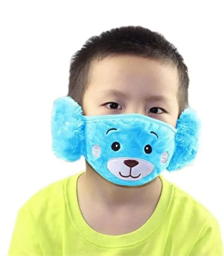 Reusable Winter Face Mask with Plush Ear Muffs, Soft & Warm for Kids, Girls & Boys, Ages 4 to Adult, Breathable Cold Weather Protection-image-40