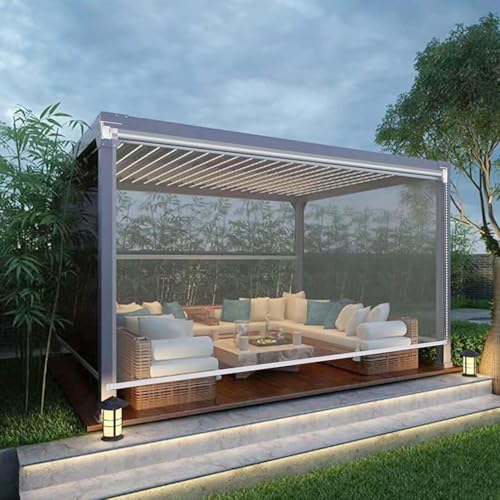 Persianas enrollables de PVC transparente para patio, impermeables y resistentes al viento, cortinas de sombra Pera a prueba de polvo para jardín y balcón, privacidad