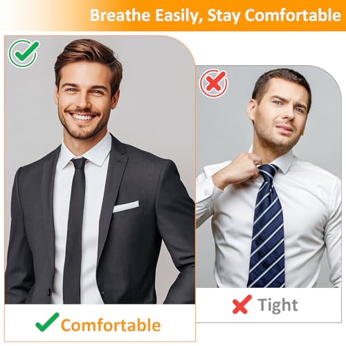 Image of 20 Pcs 5 Styles Collar Extenders for Mens Shirts, Elastic Neck Extenders /Button Extender for Dress Shirts, Tie, Suit Accessories Men for 1 /2 Size Expansion of Men Dress Shirts