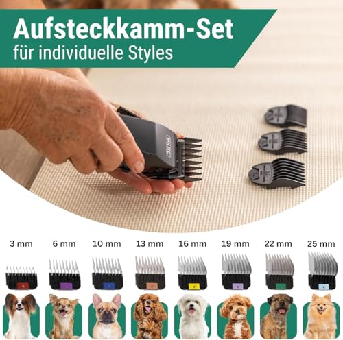 Agrarzone Edition Wahl Moser Max Go Hundeschermaschine mit Aufsteckkamm-Set - Kraftvolle Akku Schermaschine Hund & Katze - 180min Akkulaufzeit - Langhaar Hundehaarschneidemaschine MaxGo