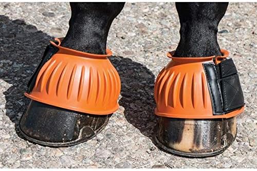 Dura-Tech Ribbed Rubber Double Lock Bell Horse Boots | Protect Against Hoof Impact & Trauma | Durable Enough for Turnout | No Rub Design…