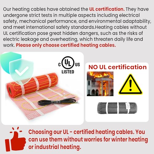 80 sqft HEATIT Warmmat Electric Radiant Self-Adhesive Floor Heat Heating System & ET-7A Thermostat & Alarm Monitor by HEATIT - Image 2