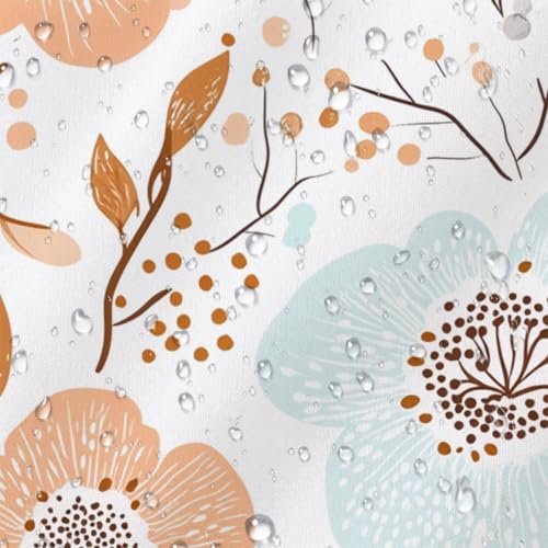 Rideau de douche imperméable fleur 160x180 cm en textile polyester - 6