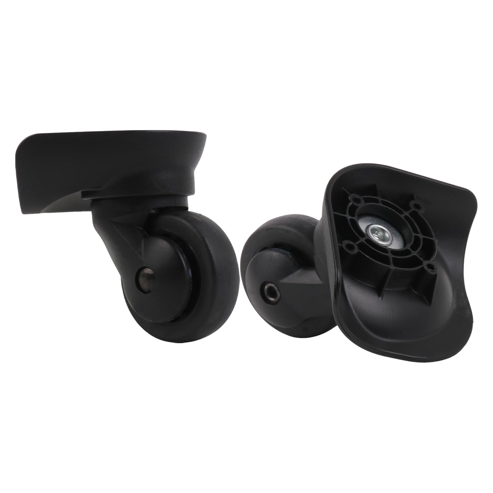2 pares de ruedas de repuesto para equipaje, giratorias 360 grados, ruedas dobles para maleta, color negro (W187), Black, W187, juegos de equipaje