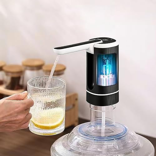 Image of GLUN Rechargable Water Dispenser, Portable Automatic Foldable Nozzle Water Dispenser Pump, Type-C Cable Pump for 5 to 20 Litre Bottle, Multicolor