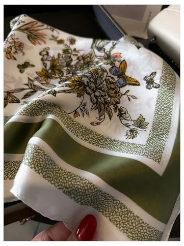Floerns Women's Silk Satin Square Hair Scarf Flower Bandana Kerchief Headscarf3