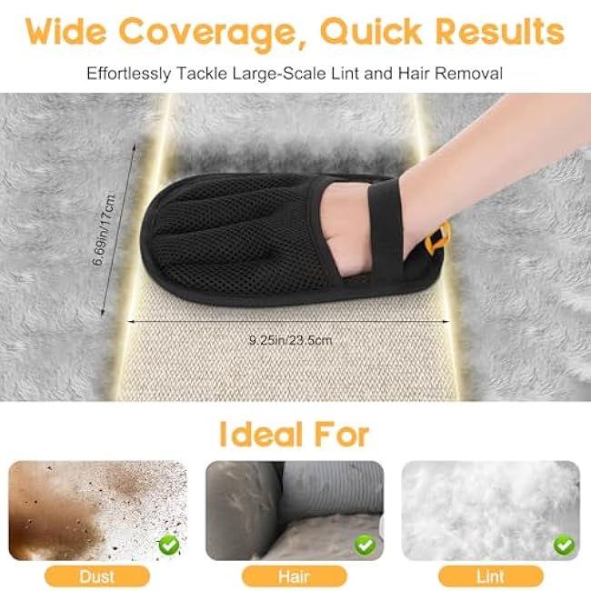 Magic Brush Pet Hair Remover, Upgrated Five-Finger Electrostatic Pet Hair Removal Gloves, Cat & Dog Hair Remover for Couch, Furniture,Clothing, Animal Fur Removal Tool, Cat Grooming Gloves-1PCS-LcwXlFrn
