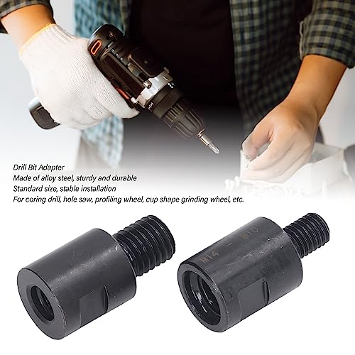 Drill Bit Adapter 2PCS M10 to M14 Thread Converter with Extension Rod for Accessories - Image 3