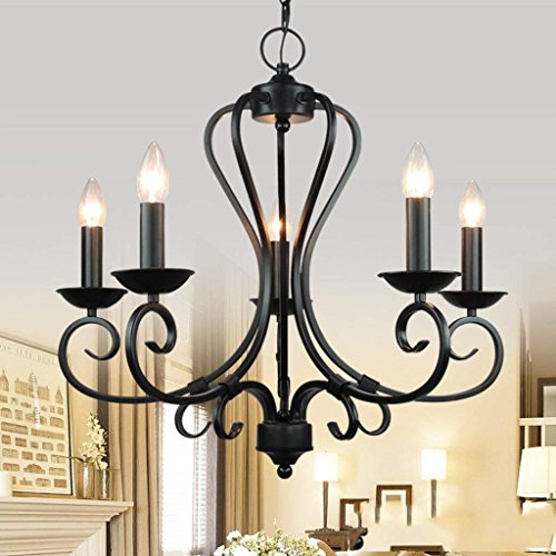 Lustre pastoral en fer forgé 2058 idéal pour illuminer chaleureusement votre salon