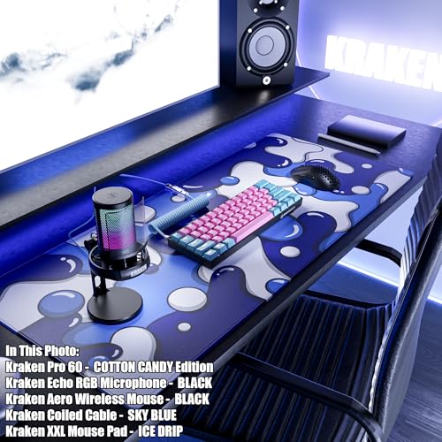 Kraken Gaming Mouse Pad Large Blue XXL Mouse Pad