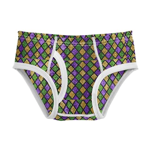 Boys' Exclusive Briefs Toddler Underwear 95% Combed Cotton Boxerbriefs 2T Mardi Gras Diamond Pattern1