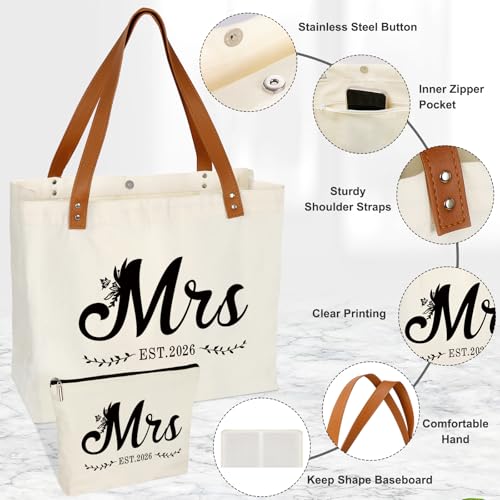 Bolso tote para novia Mrs. 2026 en lona miniatura 3