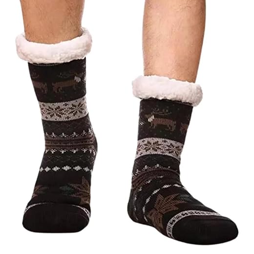 Kit 3 Pares Meia Térmica Antiderrapante Forrada Lã Quentinha Masculina