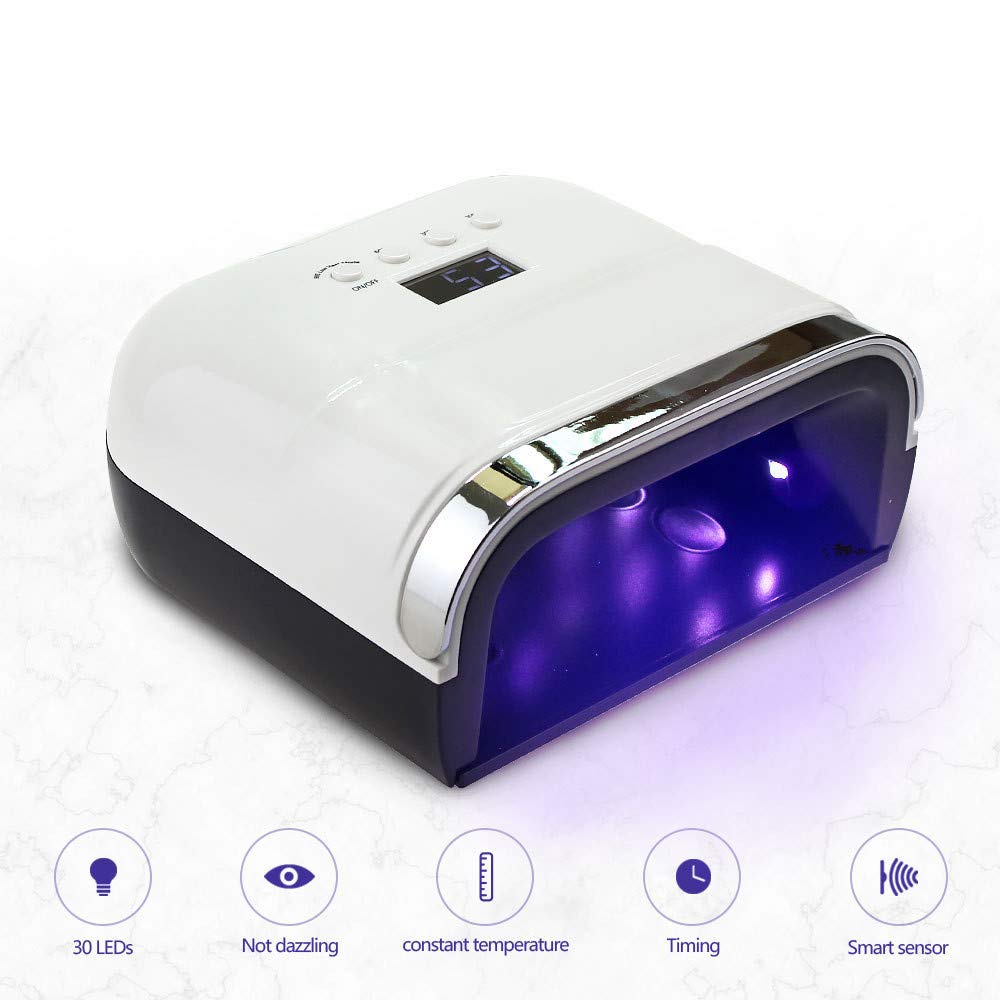 Lámpara de uñas de luz LED UV para esmaltes de uñas de Gel 48W Profesional con 4 ajustes de Temporizador, secador de uñas de Gel de curado de luz LED UV con Sensor automático