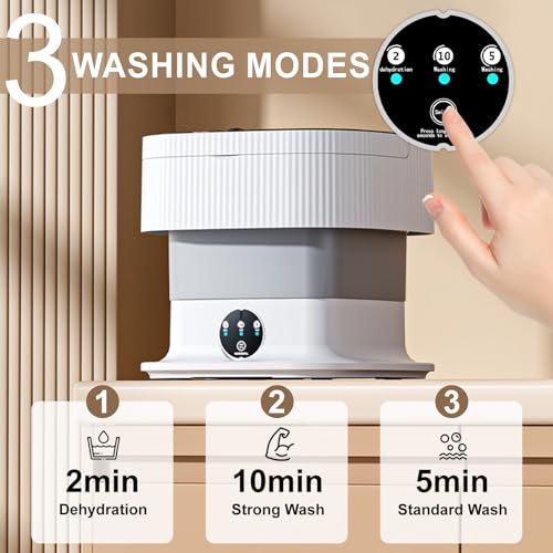 Houscly ZQ003 Portable Washing Machine Mini 11L Portable Washer Small Washing Machine 60W Folding Lavadora Portatil Dryer Foldable Compact Clothes Laundry Apartment Underwear Travel Camping thumb #3