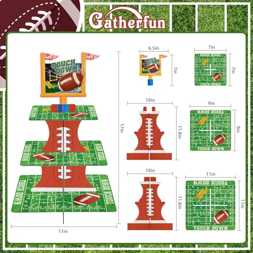 Gatherfun Football Touchdown Cupcake Stand - for Football Theme Birthday & Tailgate Party, Football Party Decorations - Image 4