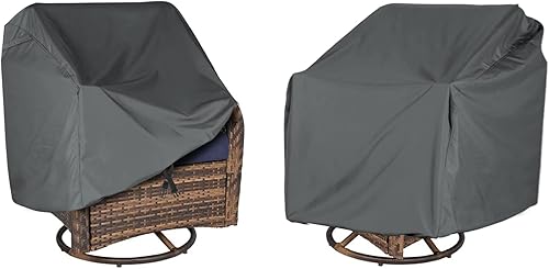 Paquete de 2 fundas giratorias para sillas de descanso para exteriores, (37.5 pulgadas de largo x 39.25 pulgadas de ancho x 38.5 pulgadas de alto)