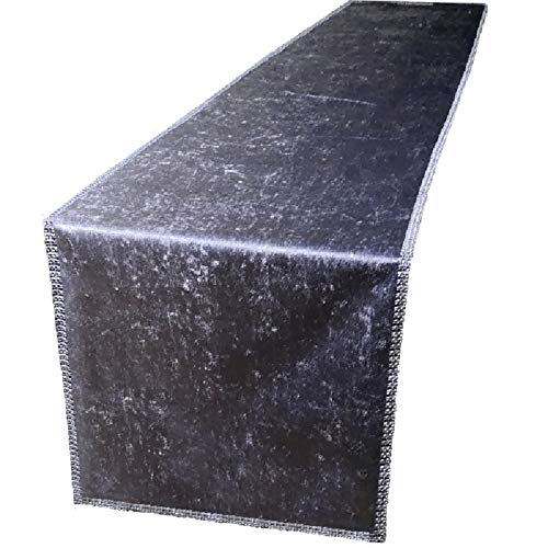 Image of LES4U Diamante 2-Tone Crushed Velvet Bed Runner Sparkle Ombre Glitzy Crystal Diamante Decorative Long Dinning Table Runner Wrinkle Free W35 x L200cm, Mink/Champagne