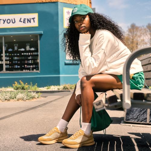 Image of Vepose Women's Retro Platform Sneakers Lightweight Lace Up Walking Shoes | Designer dressy chunky sneakers, memory foam cushioning, non slip sole, stylish woven or PU looks, work, travel, errands