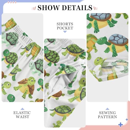 Seamless Turtle White Pajamas Bottoms with Pockets Comfy Pjs Sleepwear Elastic Waistband Pajamas Pants Lounge Pants for 6-14 Years4