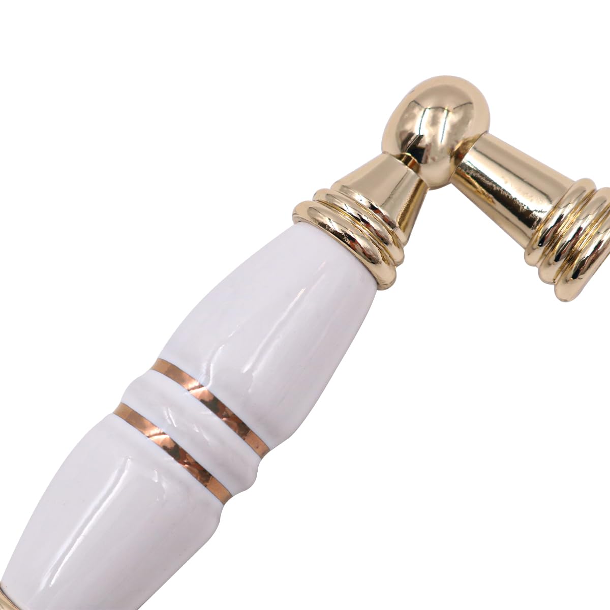 ZONADAH Set of 4 Cabinet Ceramics Handles, Hole Distance 96mm, White Ceramics Cabinet Pull Handles - Image 3