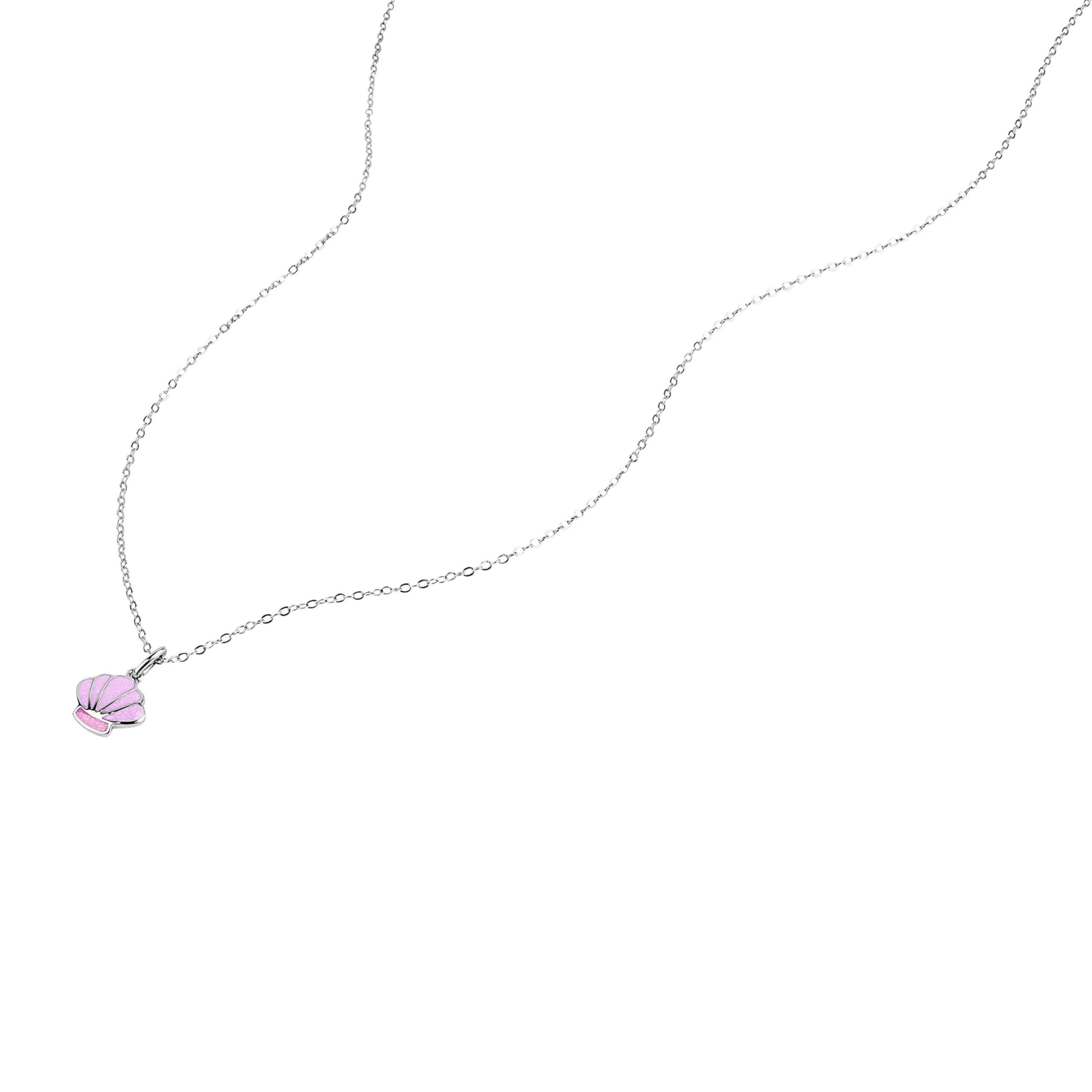 Prinzessin Lillifee Kette mit Anhänger für Mädchen, Sterling Silber 925, 35+3 cm, silber, Muschel-Anhänger, Kinderschmuck, Geschenkidee, kommt in Schmuck Geschenk Box, 2101022