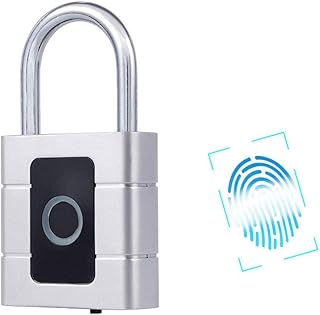 Padlock Fingerprint Padlock Outdoor Smart Biometric Thumbprint Keyless Lock Smart Biometric Lock with Keyless Safe and Convenient for Gym Door Backpack Luggage Suitcase Bike Office USB Charg